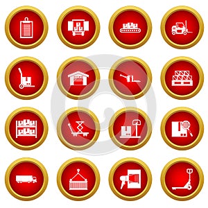 Logistic icon red circle set