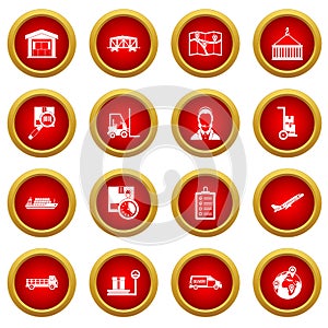 Logistic icon red circle set