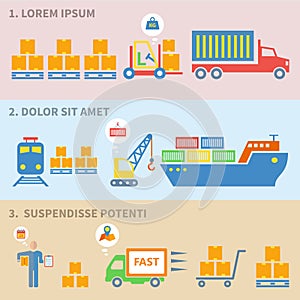 Logistic icons flat