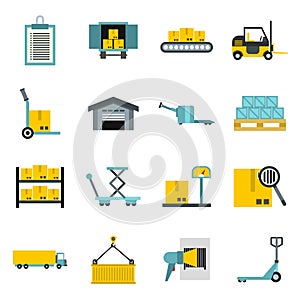 Logistic icons set, flat style