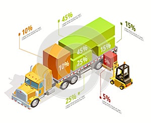 Logistic Infographic Isometric Template