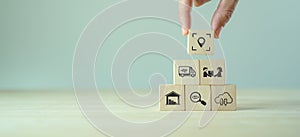 Logistic management concept. The complex process of planning, organizing