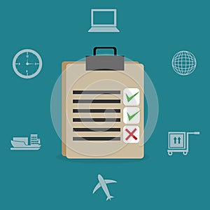 Logistic service set icons