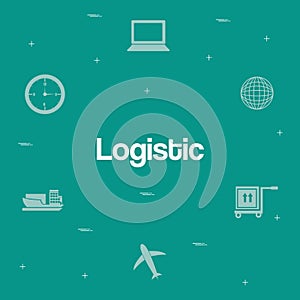 Logistic service set icons