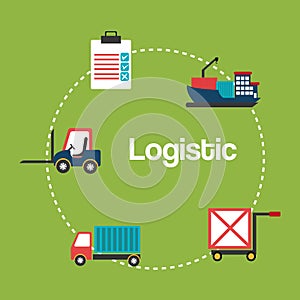 Logistic service set icons