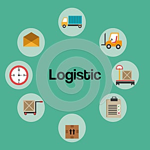 Logistic service set icons