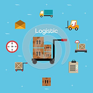 Logistic service set icons