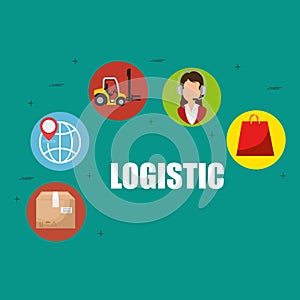 Logistic service set icons