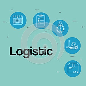 Logistic service set icons