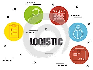 Logistic service set icons