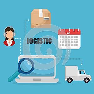 Logistic service set icons