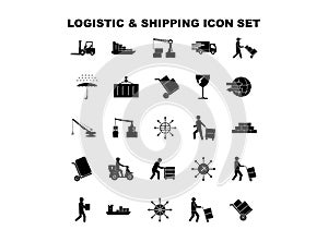 Logistic and Shipping Icon Set.