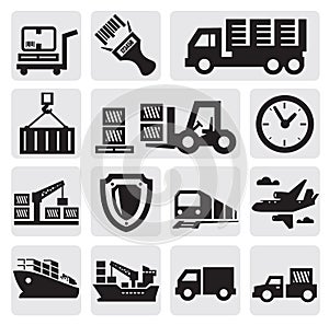 Logistic and shipping icon set