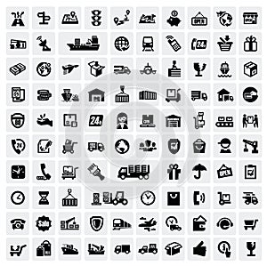 Logistic and shipping icons photo