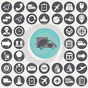 Logistic and shopping icons set.