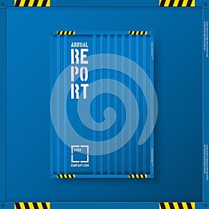 Logistic transport business templates for flyers brochure. Shipping industry Annual report folder. Vector