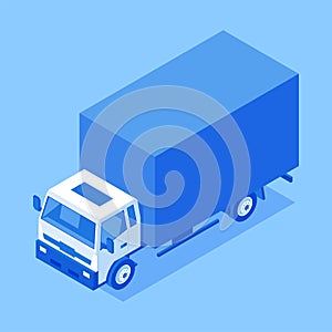 Logistic truck freight commercial delivery transportation isometric vector illustration