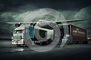 Logistic, worldwide shipment and Fright transportation concept. global business logistic import export by airplane