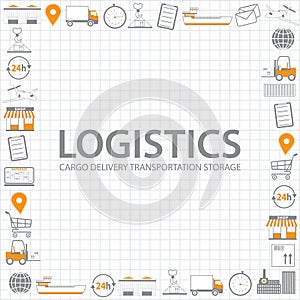 Logistics background, logistics icons