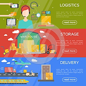 Logistics Banners Set
