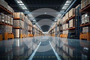 Logistics center warehouse, the heart of storage and distribution operations