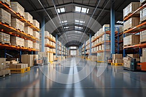 Logistics center warehouse, the heart of storage and distribution operations