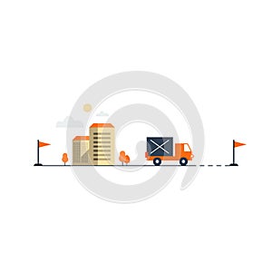 Logistics company, truck delivery
