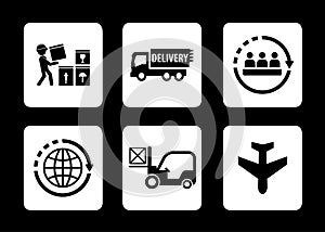 Logistics concept icons set