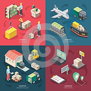 Logistics Concept Icons Set