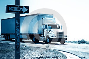 Logistics concept image, truck. photo