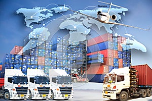 Logistics concept, Map Global business connection technology int photo