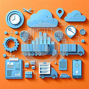 Logistics and data analysis in style Vector Design