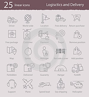 Logistics and delivery icons