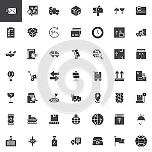 Logistics and delivery vector icons set