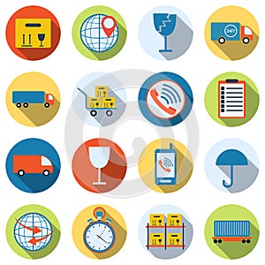 Logistics flat vector icons