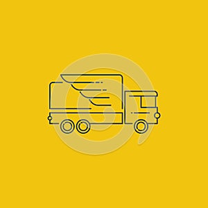 Logistics icon, fast truck delivery logo concept