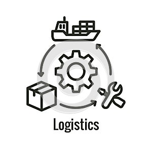 Logistics icon showing movement - one place to the next