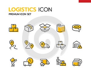 Logistics icon vector set