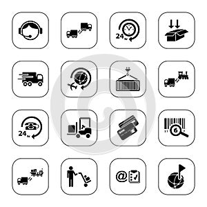 Logistics icons - BW series