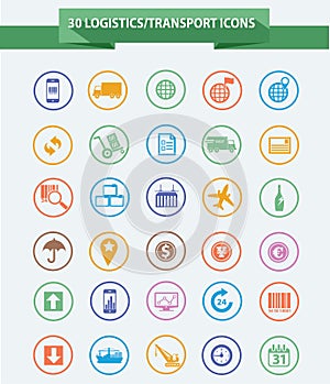 Logistics icons,Colorful version