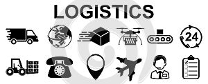 Logistics icons, delivery signs â€“ vector