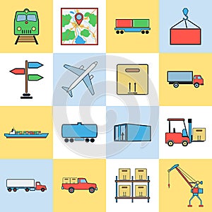 Logistics icons vector set