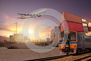 Logistics import export background and transport