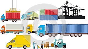 Logistics industry, shipping and delivery,