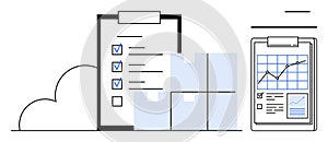 Warehouse Management and Inventory Tracking with Data Analysis and Cloud Storage Concept