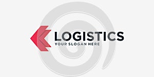 Logistics logo with modern gradient arrow concept Premium Vector