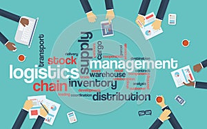 Logistics management business vector background