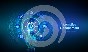 Logistics management concept. Smart logistics and transportation. Logistic global network distribution. Business of transport