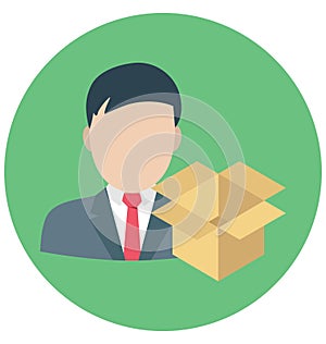 Logistics Manager Color Isolated Vector Icon That can be easily edit or modified. photo