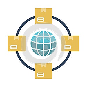 Logistics network, global network, logistics, communication fully editable vector icon photo